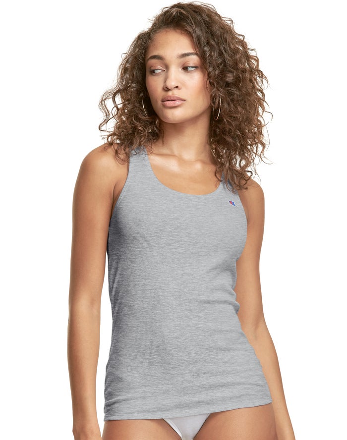 Champion Womens Tank Tops NZ - Heritage Grey ( 7023-GDCUF )